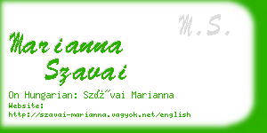 marianna szavai business card